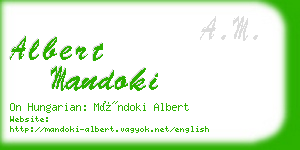 albert mandoki business card